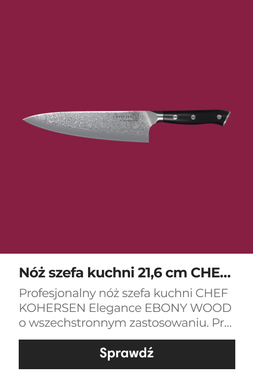 Nóż szefa kuchni (CHEF) KOHERSEN z serii Elegance EBONY WOOD o długości 21,6 cm