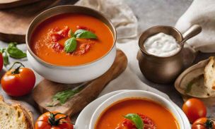 Zupa krem z pieczonej papryki i pomidorów